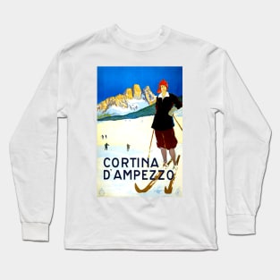 Vintage Travel - Cortina D'ampezzo Long Sleeve T-Shirt